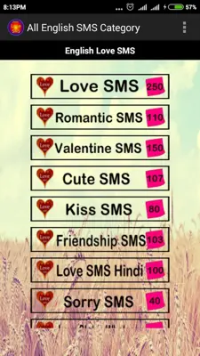 Love SMS android App screenshot 6